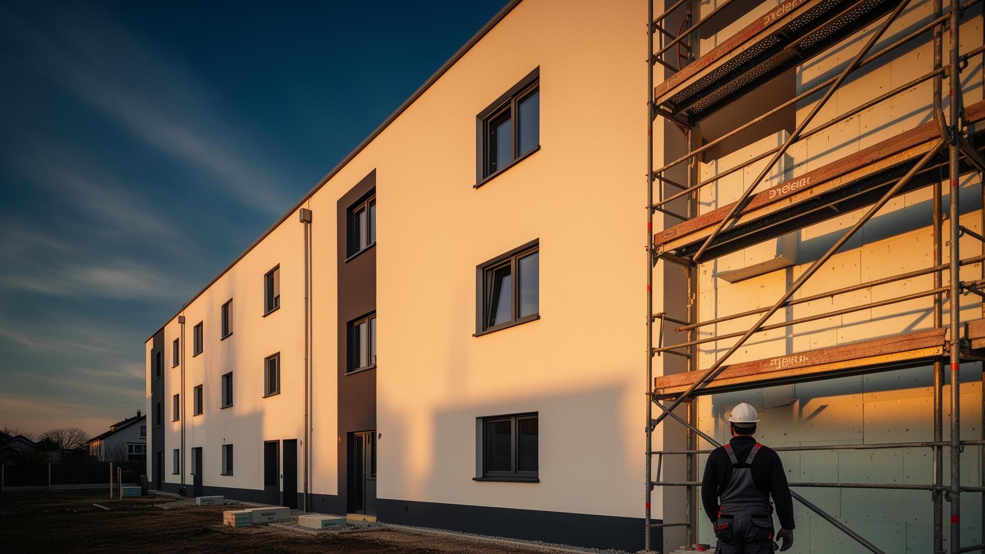 Frisch gedämmte und gestrichene Fassade — Hanabau Velbert